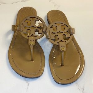 Tory Burch Miller Sandal Nude Patent Sz 8